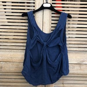 Blue Crop Top With Bow Back